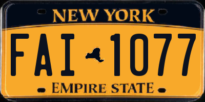 NY license plate FAI1077