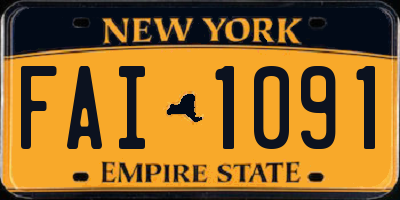 NY license plate FAI1091