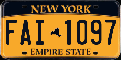 NY license plate FAI1097
