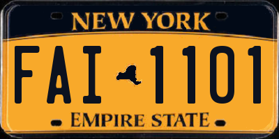 NY license plate FAI1101