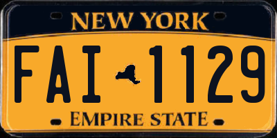 NY license plate FAI1129