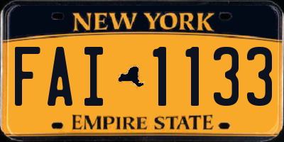 NY license plate FAI1133