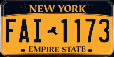 NY license plate FAI1173