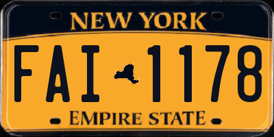 NY license plate FAI1178