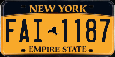 NY license plate FAI1187