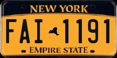 NY license plate FAI1191