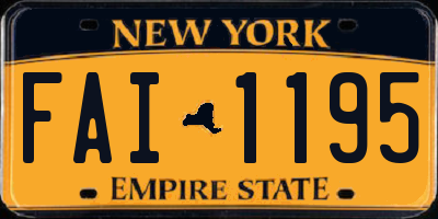 NY license plate FAI1195