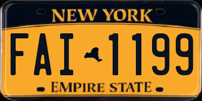 NY license plate FAI1199