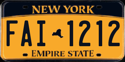 NY license plate FAI1212