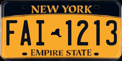 NY license plate FAI1213