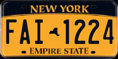 NY license plate FAI1224