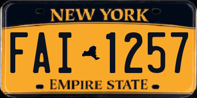 NY license plate FAI1257
