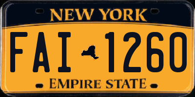 NY license plate FAI1260