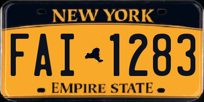 NY license plate FAI1283