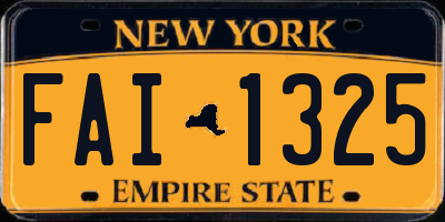NY license plate FAI1325