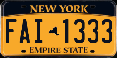NY license plate FAI1333