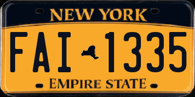 NY license plate FAI1335