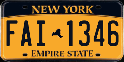 NY license plate FAI1346