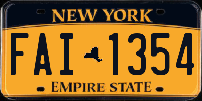 NY license plate FAI1354