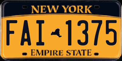 NY license plate FAI1375