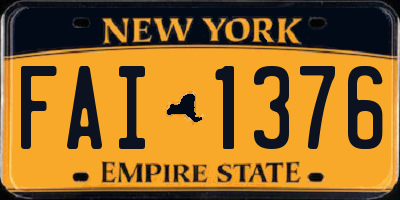 NY license plate FAI1376