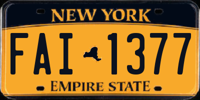 NY license plate FAI1377