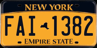 NY license plate FAI1382