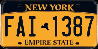 NY license plate FAI1387