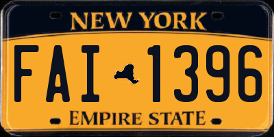 NY license plate FAI1396