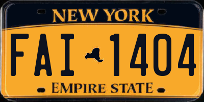 NY license plate FAI1404
