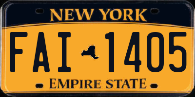 NY license plate FAI1405