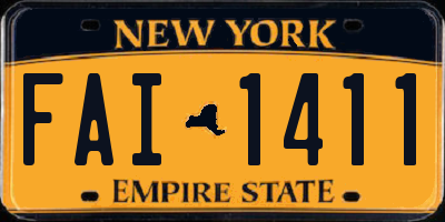 NY license plate FAI1411