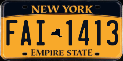 NY license plate FAI1413