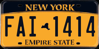 NY license plate FAI1414