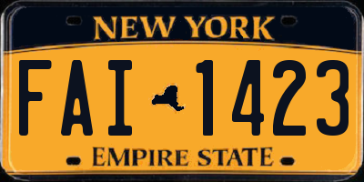 NY license plate FAI1423