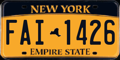 NY license plate FAI1426
