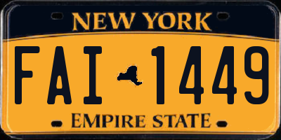 NY license plate FAI1449