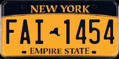 NY license plate FAI1454