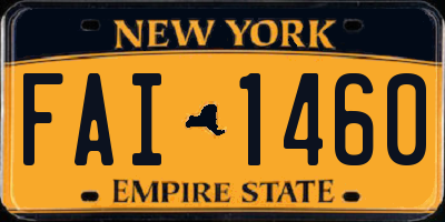 NY license plate FAI1460