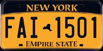 NY license plate FAI1501