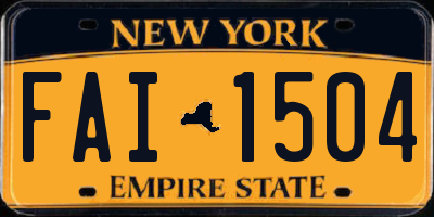 NY license plate FAI1504