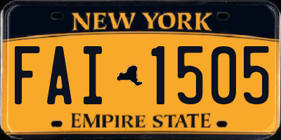 NY license plate FAI1505
