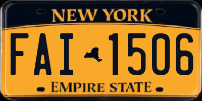 NY license plate FAI1506