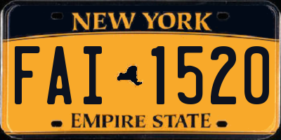 NY license plate FAI1520