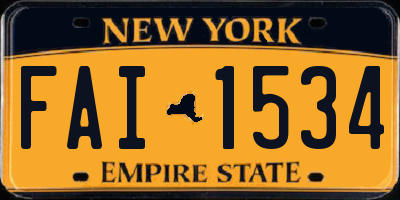 NY license plate FAI1534