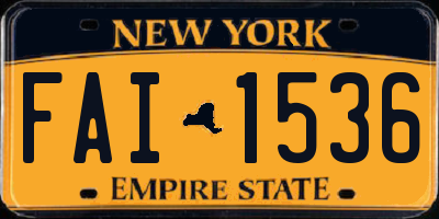 NY license plate FAI1536