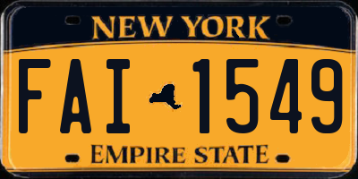 NY license plate FAI1549