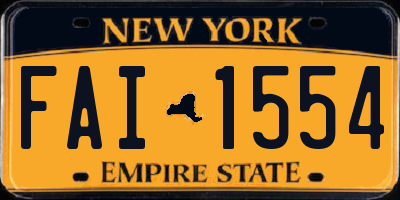 NY license plate FAI1554
