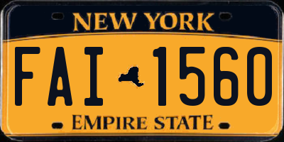 NY license plate FAI1560