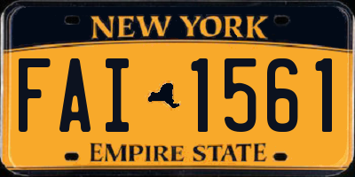 NY license plate FAI1561